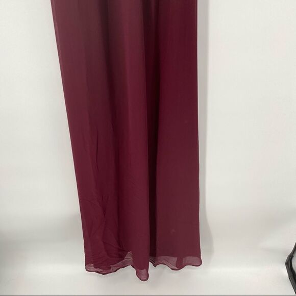 Show Me Your MuMu Caitlin Ruffle Maxi Dress Merlot NWT XS - Picture 13 of 14